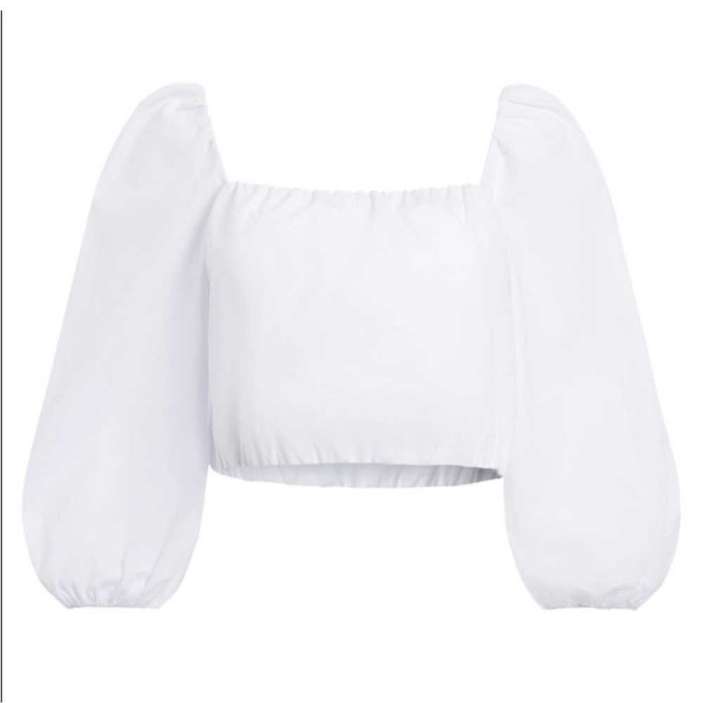 Alice + Olivia 3 Quarter Sleeve Crop Top Large - Picture 4 of 10